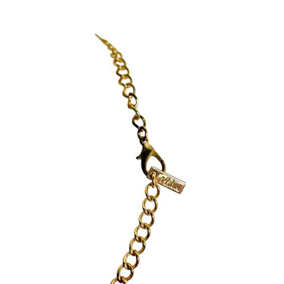 Mika Green Orange Ombré Gold Tone Waterfall Statement Necklace - Picture 3 of 3